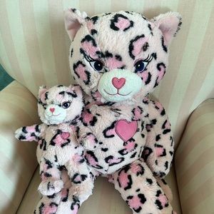 Build-A-Bear pink leopard and mini leopard set